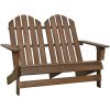 Adirondackstol 2-sits massivt granträ brun vidaXL – miniatyr 1