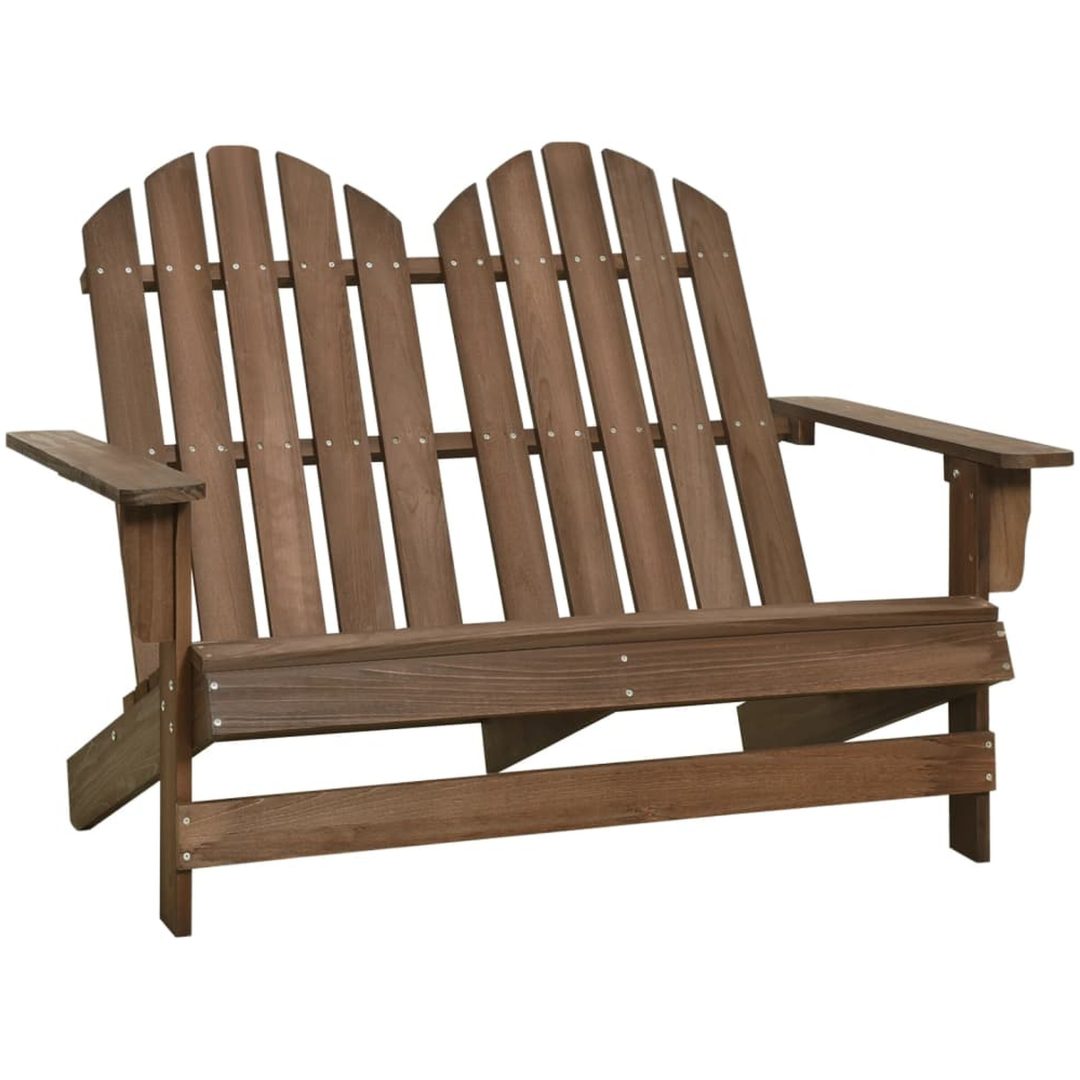Adirondackstol 2-sits massivt granträ brun vidaXL