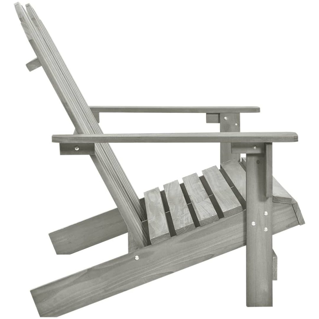 Adirondackstol 2-sits massivt granträ grå vidaXL – bild 3