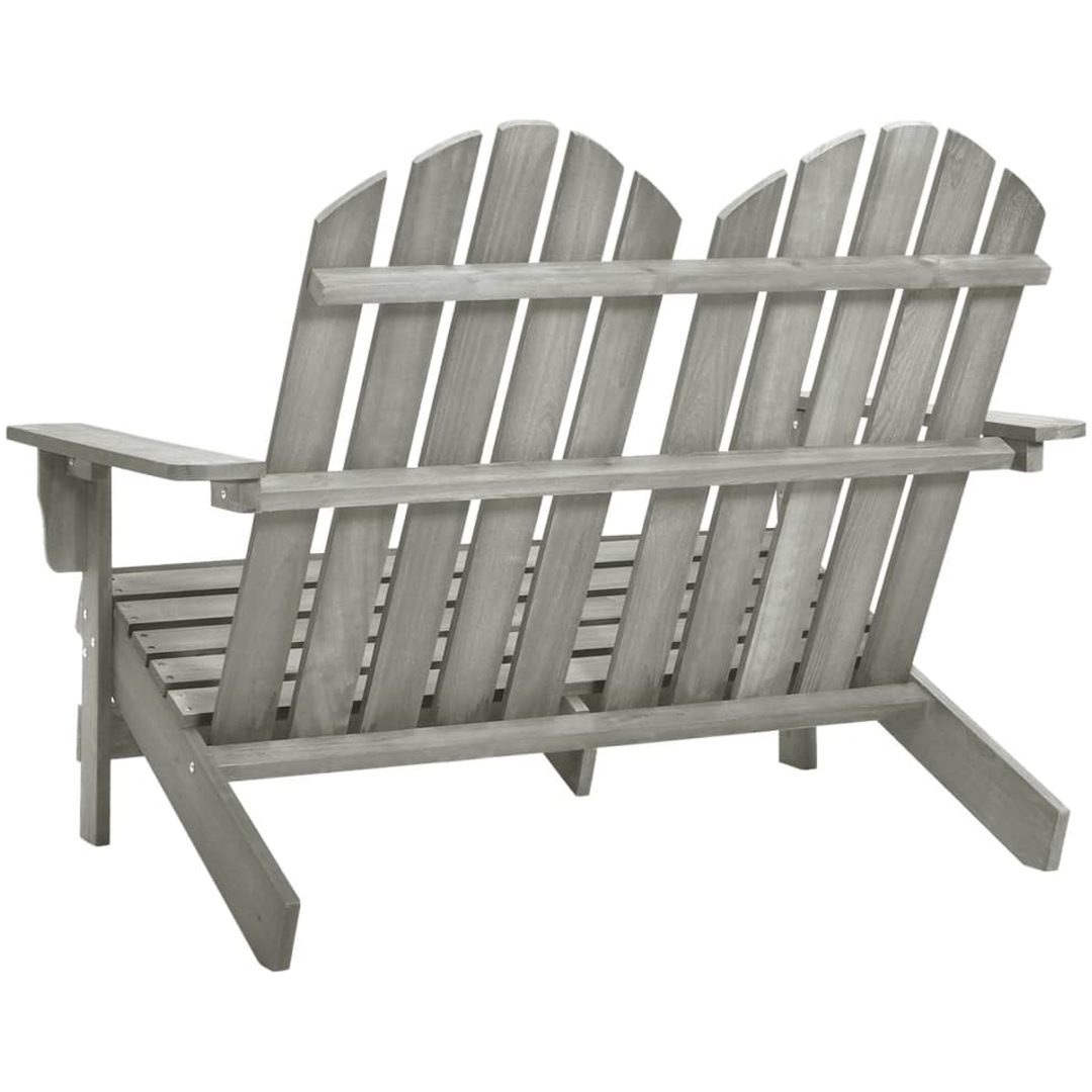 Adirondackstol 2-sits massivt granträ grå vidaXL – bild 4