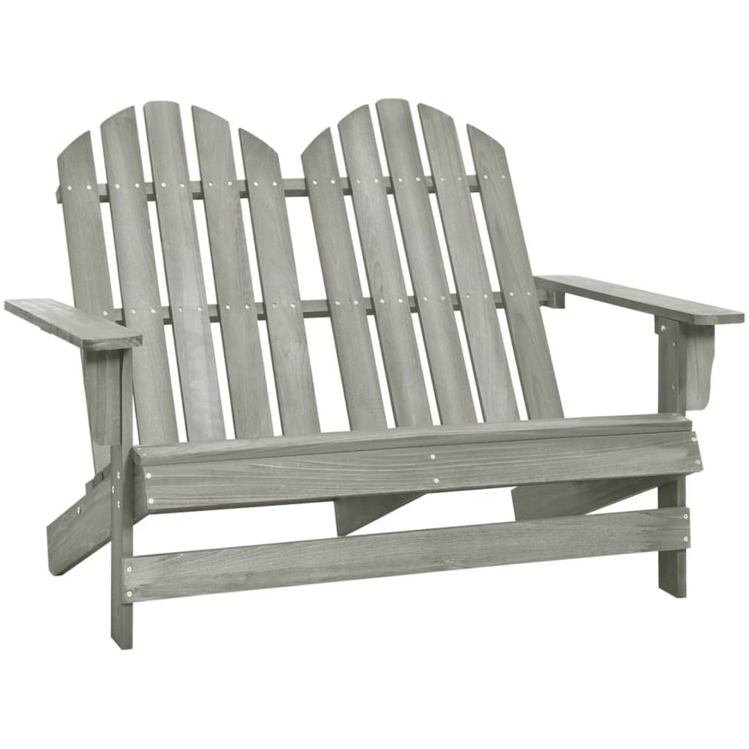 Adirondackstol 2-sits massivt granträ grå vidaXL
