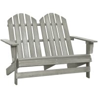 Adirondackstol 2-sits massivt granträ grå vidaXL