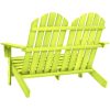 Adirondackstol 2-sits massivt granträ grön vidaXL – miniatyr 4