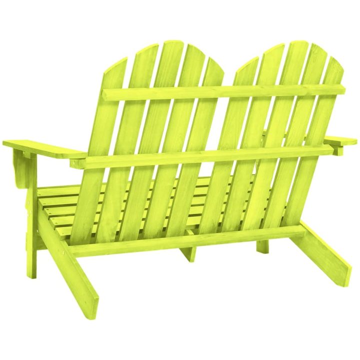 Adirondackstol 2-sits massivt granträ grön vidaXL – bild 4