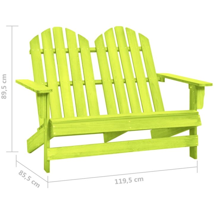 Adirondackstol 2-sits massivt granträ grön vidaXL – bild 6