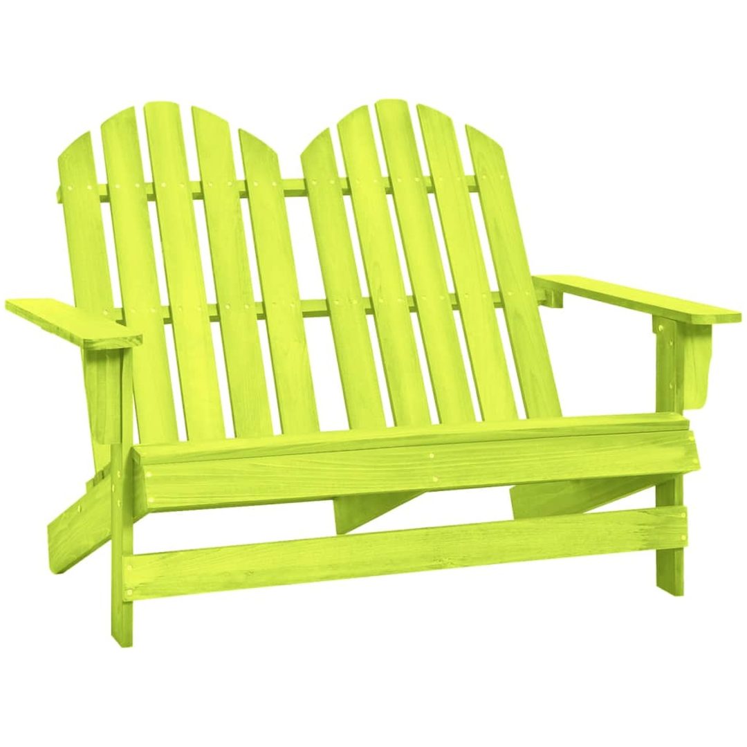 Adirondackstol 2-sits massivt granträ grön vidaXL