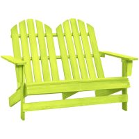 Adirondackstol 2-sits massivt granträ grön vidaXL