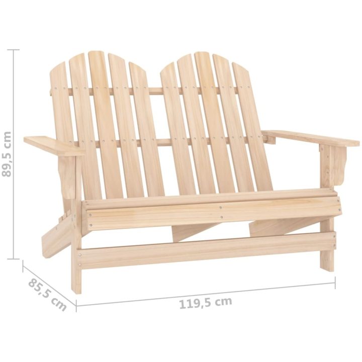 Adirondackstol 2-sits massivt granträ vidaXL – bild 6