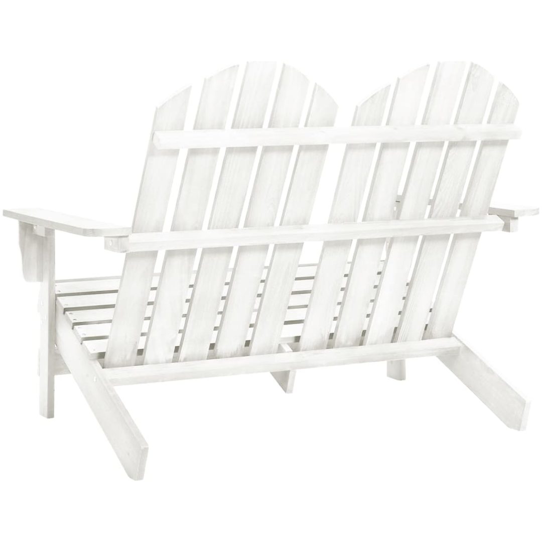 Adirondackstol 2-sits massivt granträ vit vidaXL – bild 4