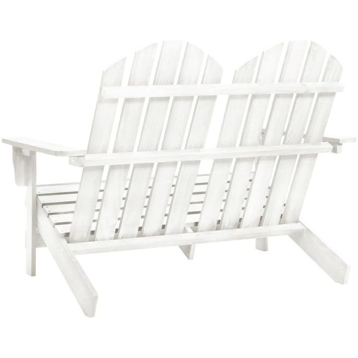 Adirondackstol 2-sits massivt granträ vit vidaXL – bild 4