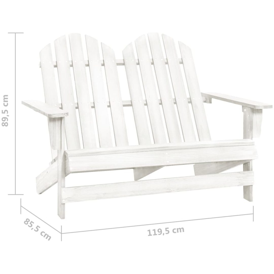 Adirondackstol 2-sits massivt granträ vit vidaXL – bild 6