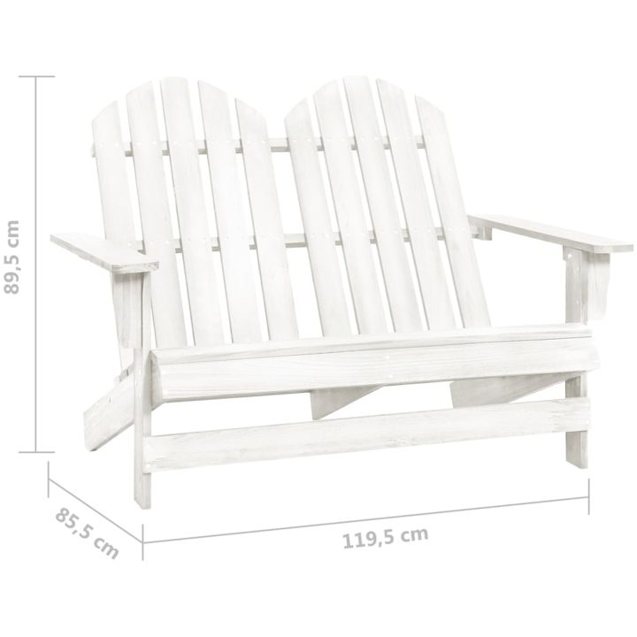 Adirondackstol 2-sits massivt granträ vit vidaXL – bild 6