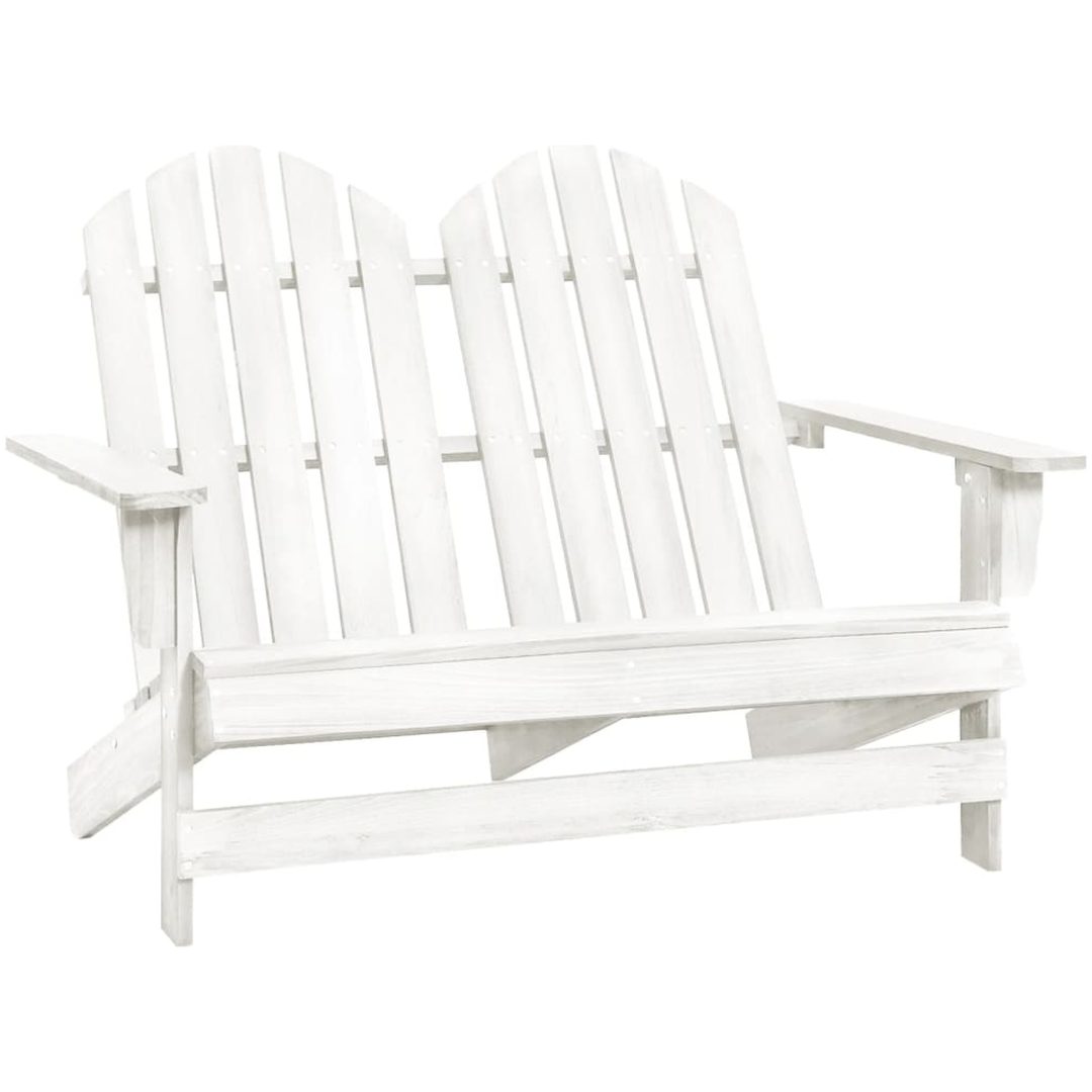 Adirondackstol 2-sits massivt granträ vit vidaXL
