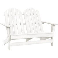 Adirondackstol 2-sits massivt granträ vit vidaXL
