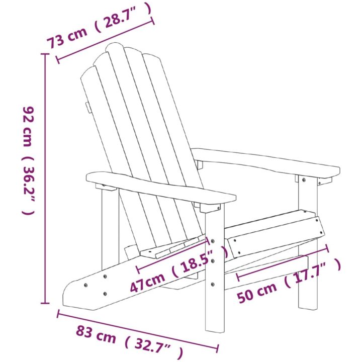 Adirondackstol HDPE brun vidaXL – bild 7