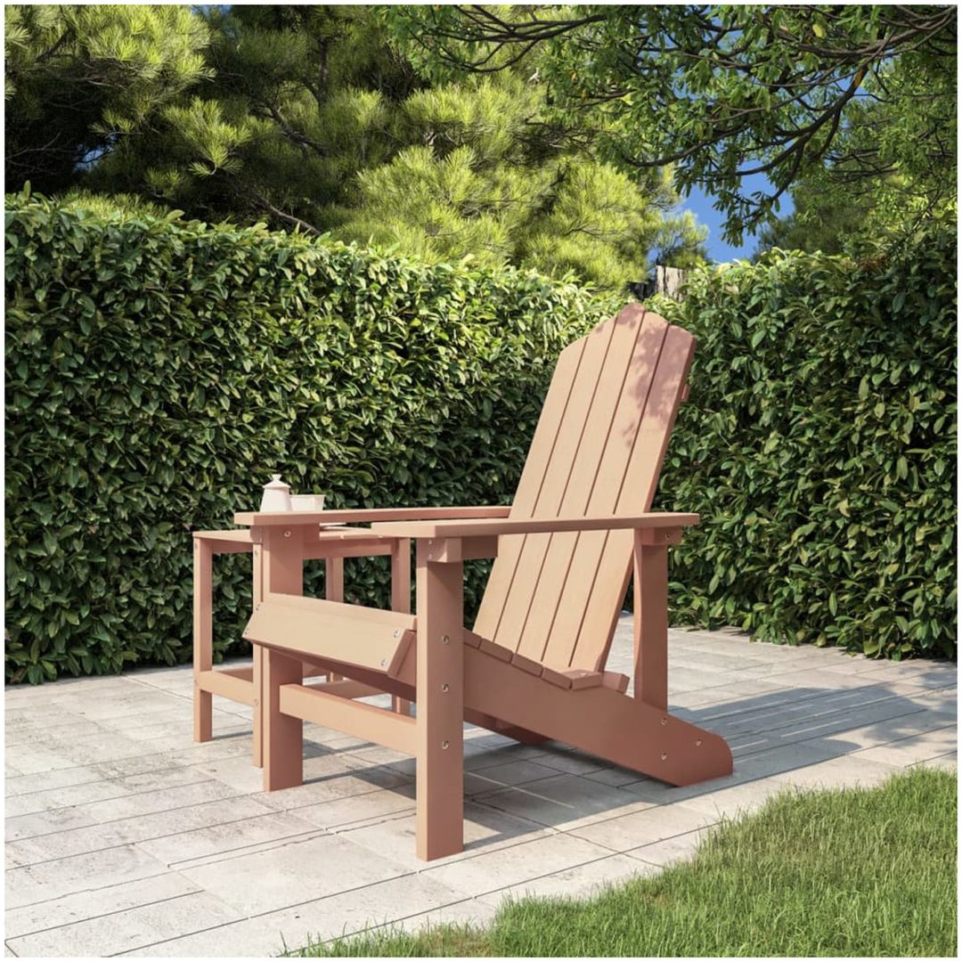 Adirondackstol HDPE brun vidaXL