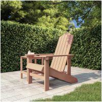 Adirondackstol HDPE brun vidaXL