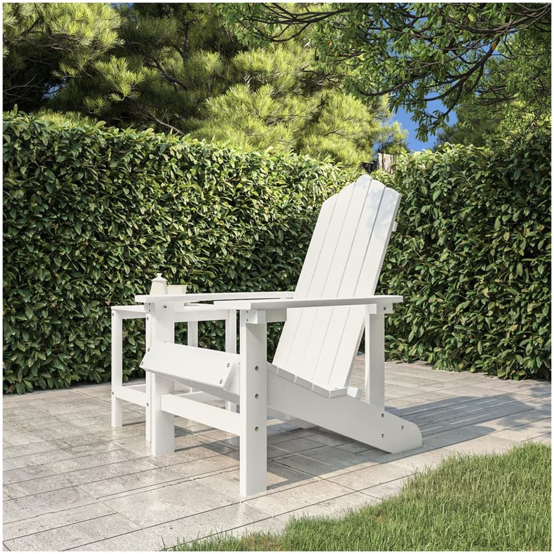 Adirondackstol HDPE vit vidaXL