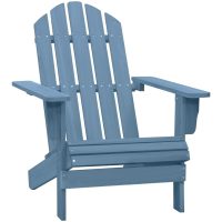 Adirondackstol massivt granträ blå vidaXL