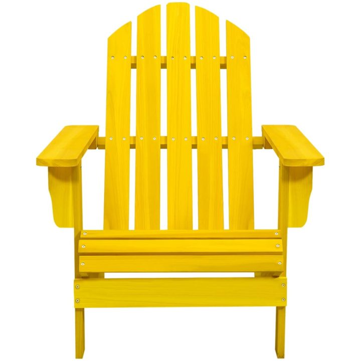 Adirondackstol massivt granträ gul vidaXL – bild 2
