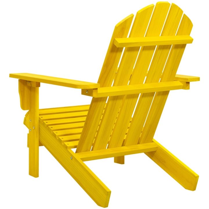 Adirondackstol massivt granträ gul vidaXL – bild 4