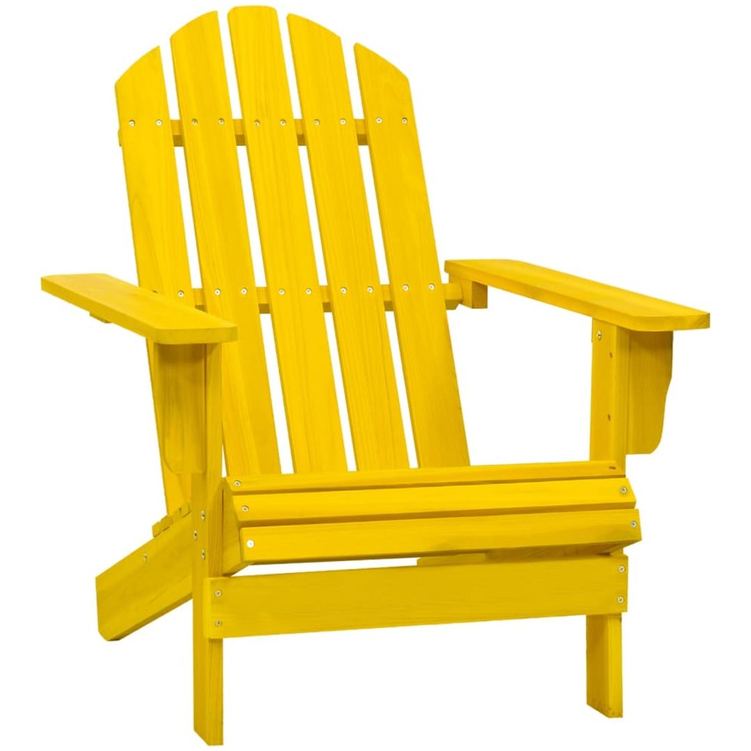 Adirondackstol massivt granträ gul vidaXL