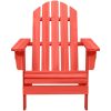 Adirondackstol massivt granträ röd vidaXL – miniatyr 2