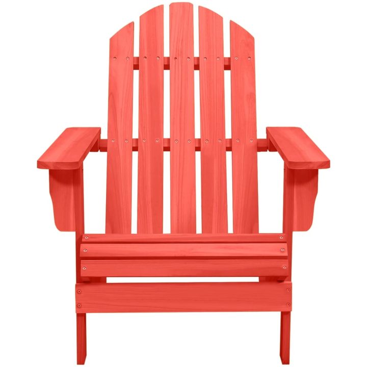 Adirondackstol massivt granträ röd vidaXL – bild 2