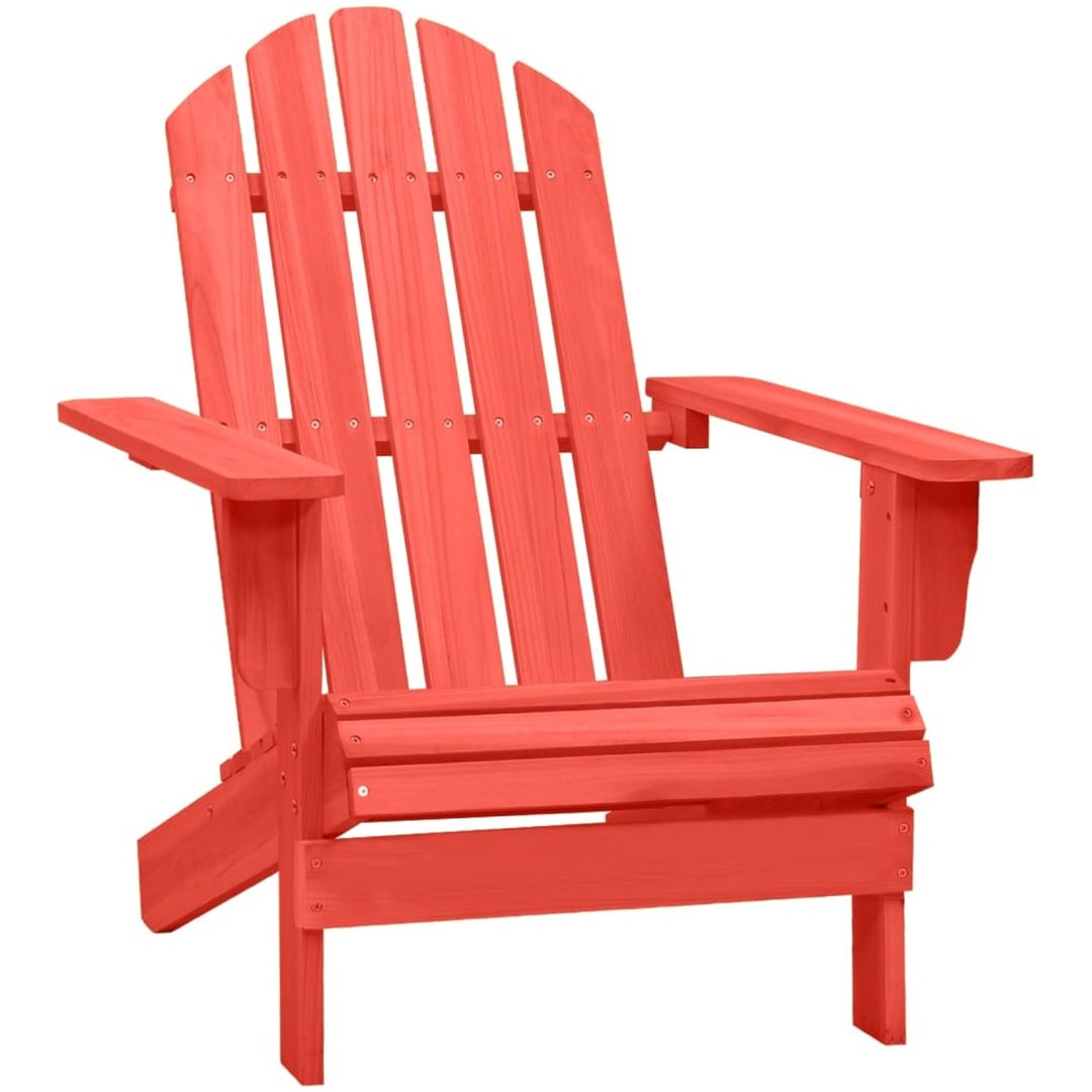 Adirondackstol massivt granträ röd vidaXL