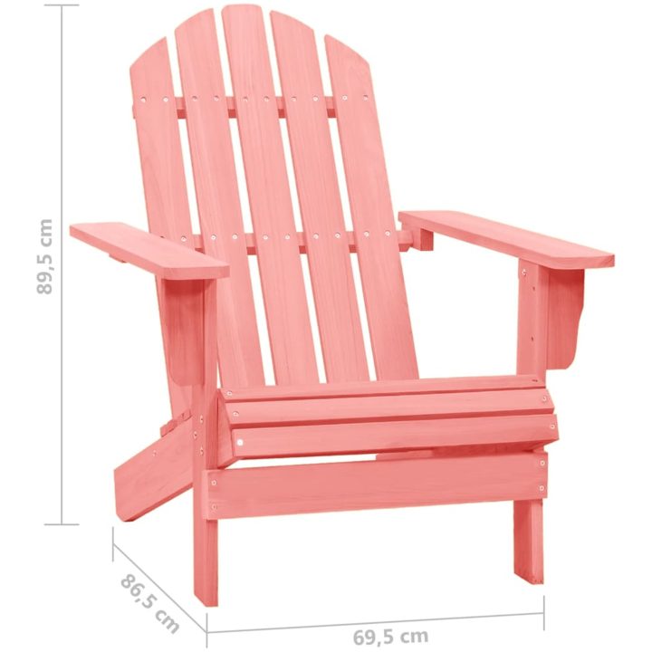 Adirondackstol massivt granträ rosa vidaXL – bild 6
