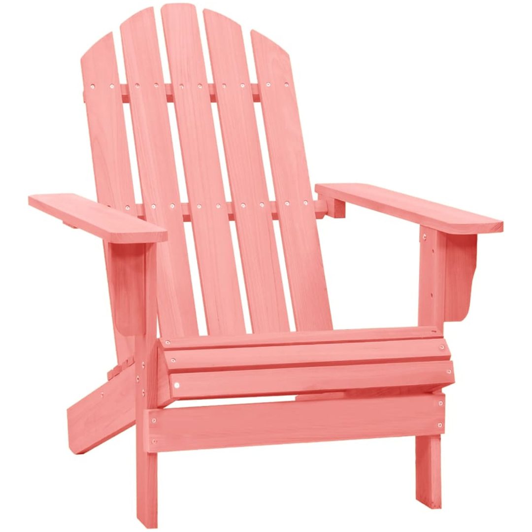 Adirondackstol massivt granträ rosa vidaXL