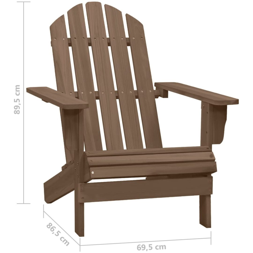 Adirondackstol med bord massivt granträ brun vidaXL – bild 11