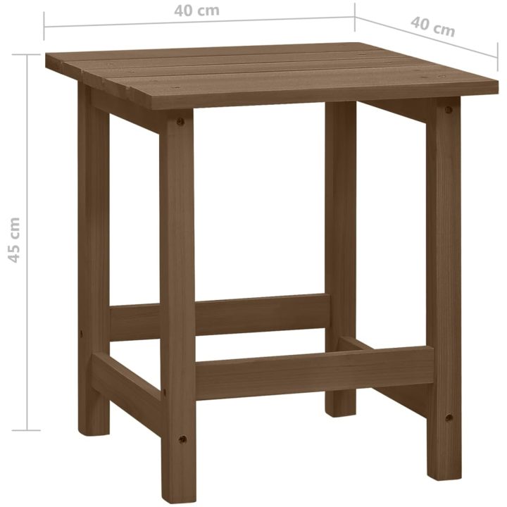 Adirondackstol med bord massivt granträ brun vidaXL – bild 12