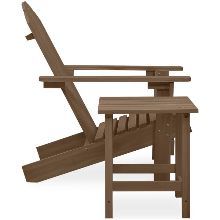 Adirondackstol med bord massivt granträ brun vidaXL – bild 3