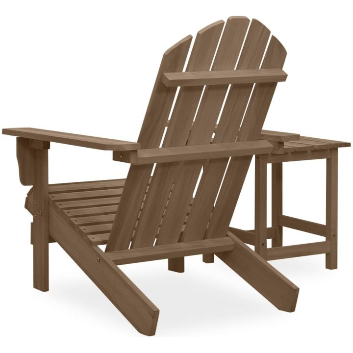 Adirondackstol med bord massivt granträ brun vidaXL – bild 4