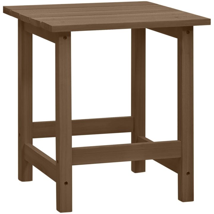 Adirondackstol med bord massivt granträ brun vidaXL – bild 8
