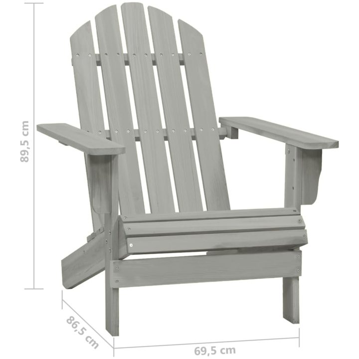 Adirondackstol med bord massivt granträ grå vidaXL – bild 11