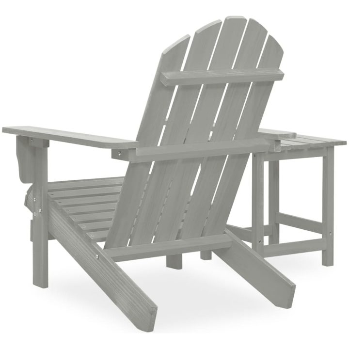 Adirondackstol med bord massivt granträ grå vidaXL – bild 4