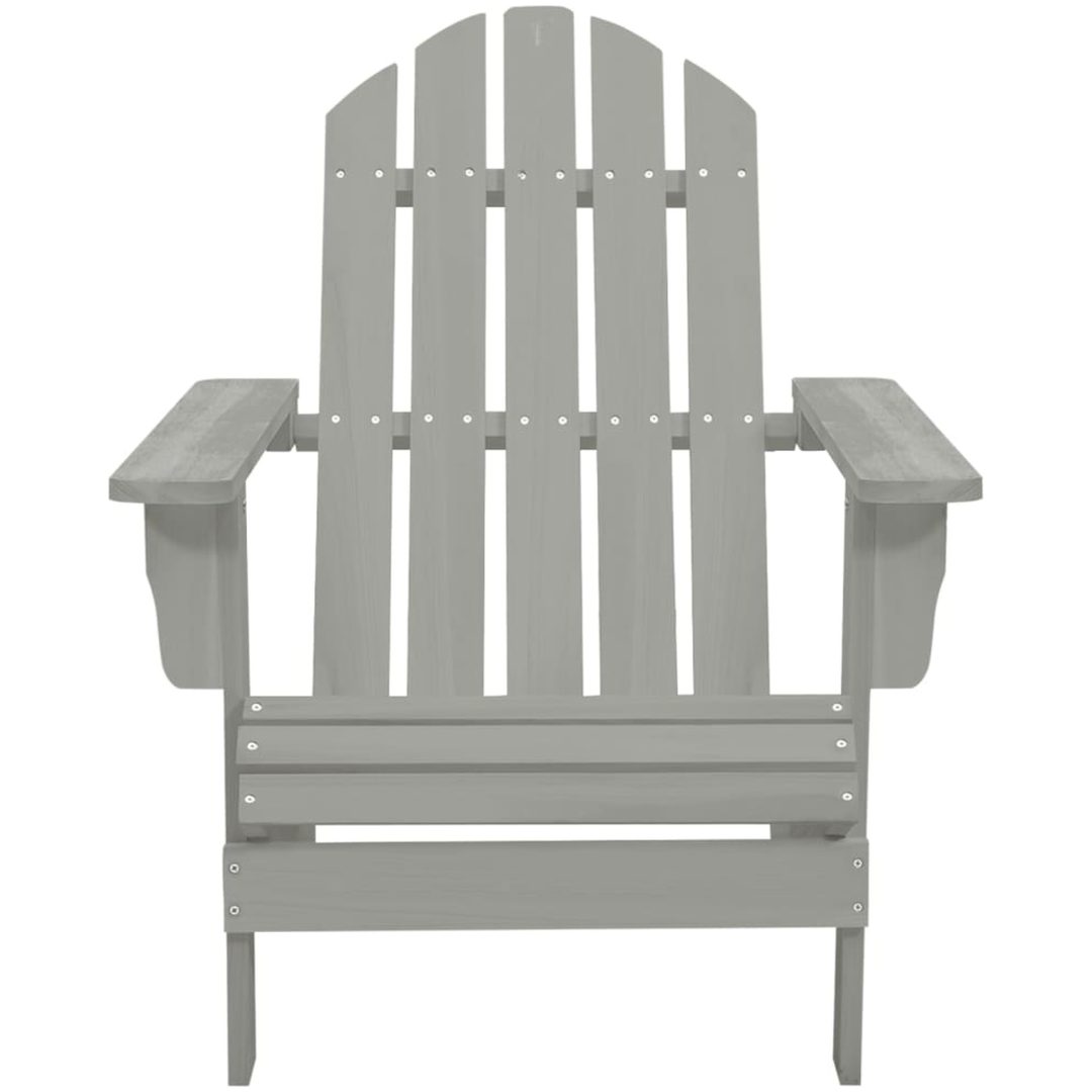 Adirondackstol med bord massivt granträ grå vidaXL – bild 6