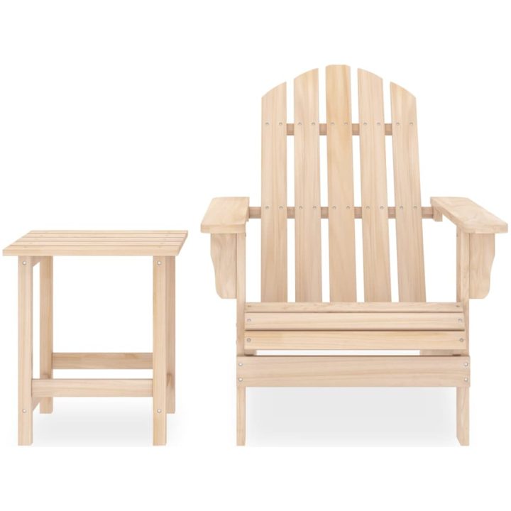 Adirondackstol med bord massivt granträ vidaXL – bild 2