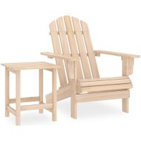 Adirondackstol med bord massivt granträ vidaXL
