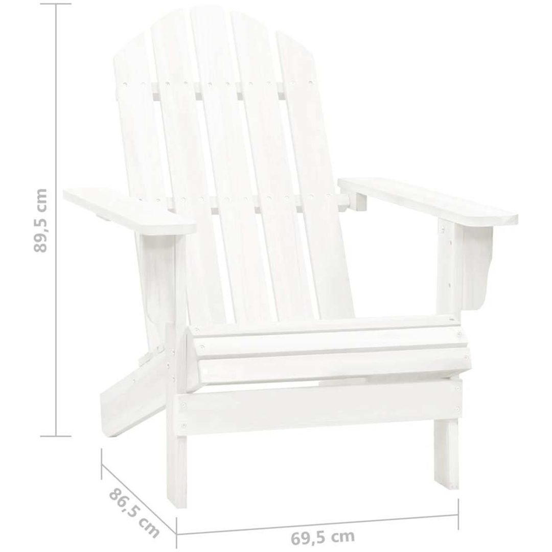 Adirondackstol med bord massivt granträ vit vidaXL – bild 11