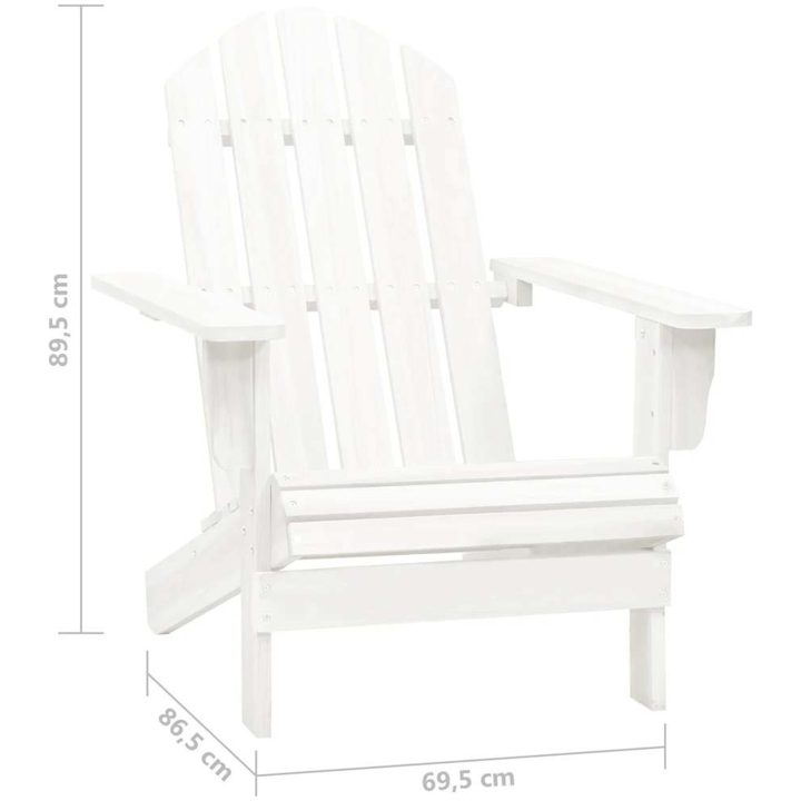 Adirondackstol med bord massivt granträ vit vidaXL – bild 11