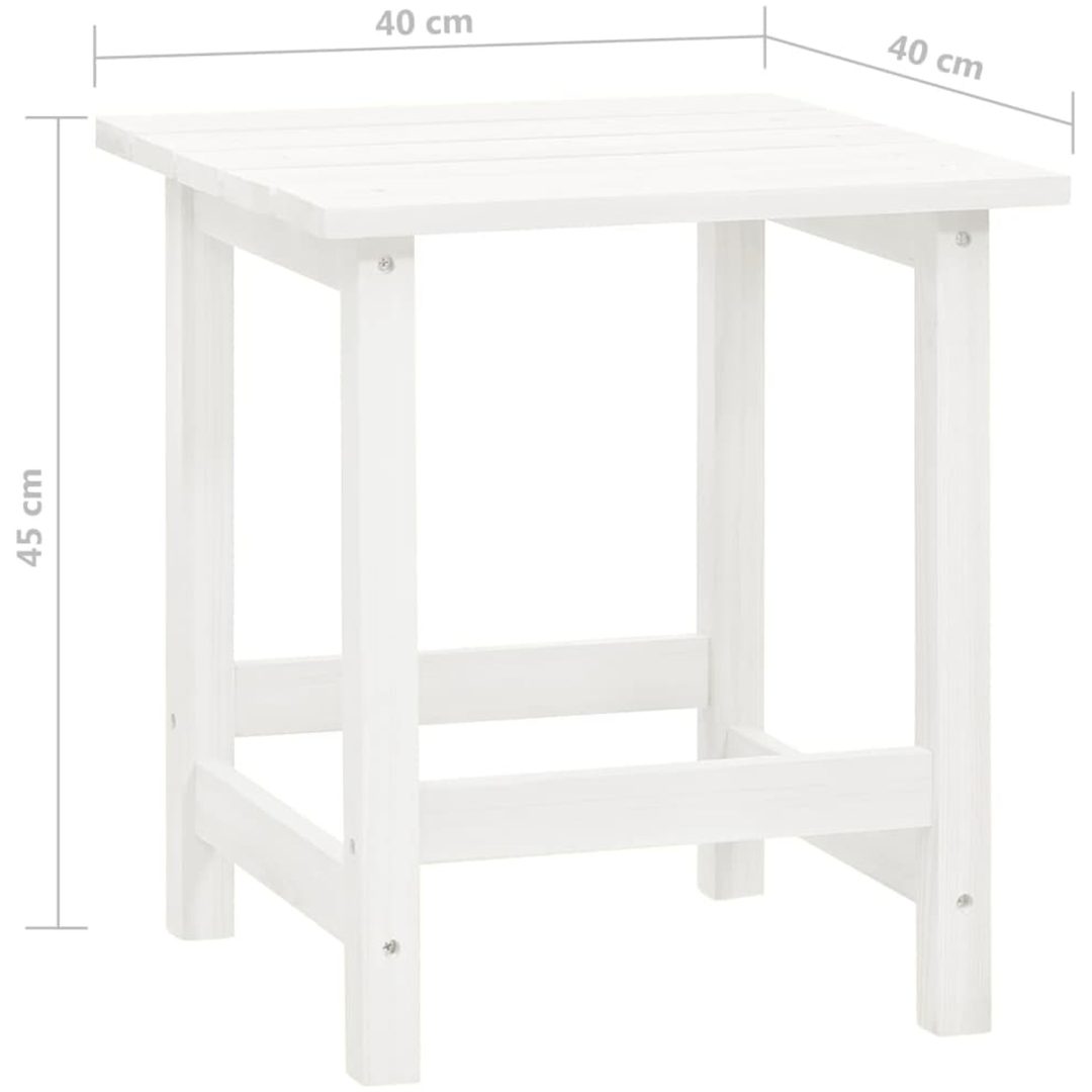 Adirondackstol med bord massivt granträ vit vidaXL – bild 12