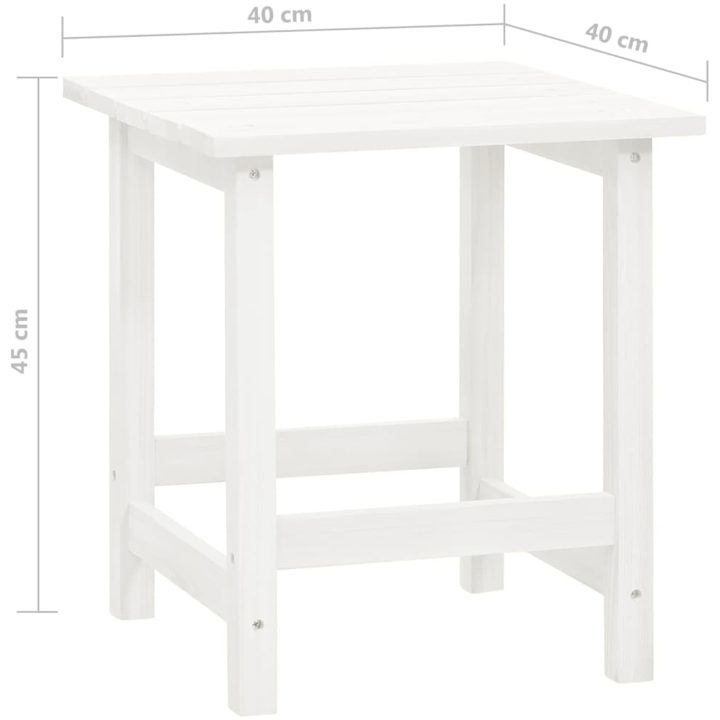 Adirondackstol med bord massivt granträ vit vidaXL – bild 12