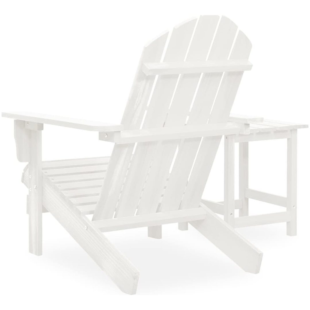 Adirondackstol med bord massivt granträ vit vidaXL – bild 4