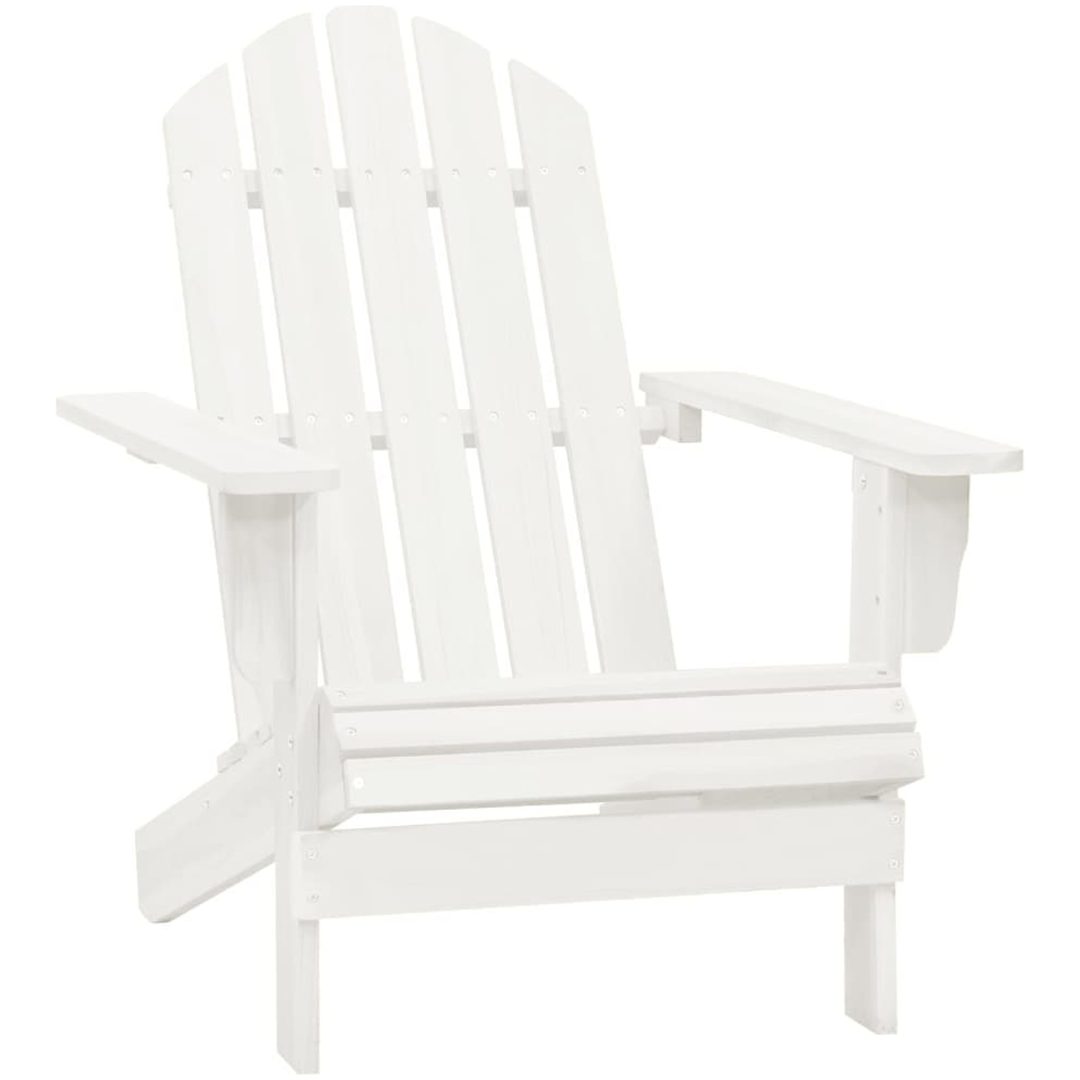 Adirondackstol med bord massivt granträ vit vidaXL – bild 5