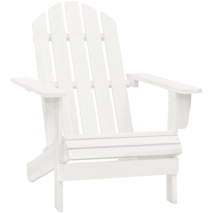 Adirondackstol med bord massivt granträ vit vidaXL – bild 5