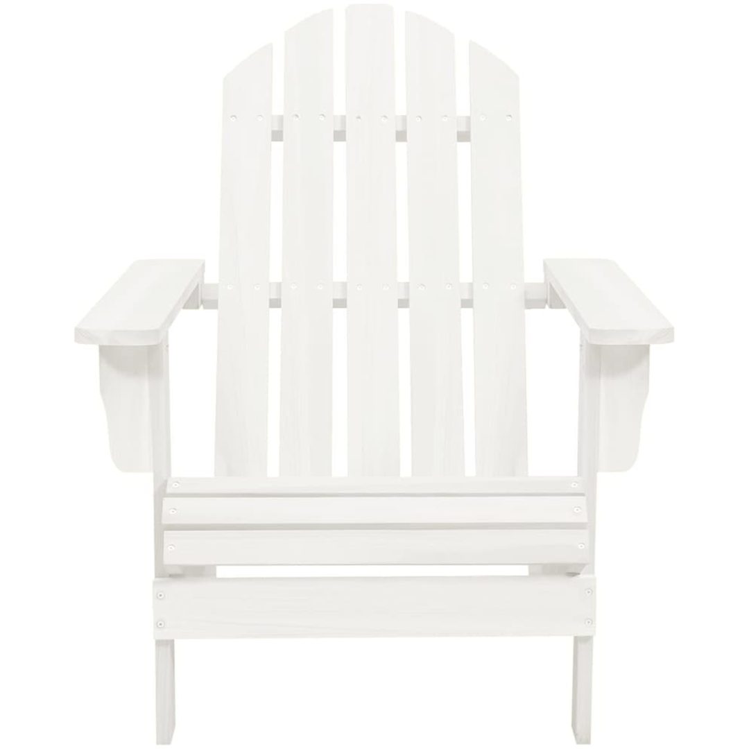 Adirondackstol med bord massivt granträ vit vidaXL – bild 6