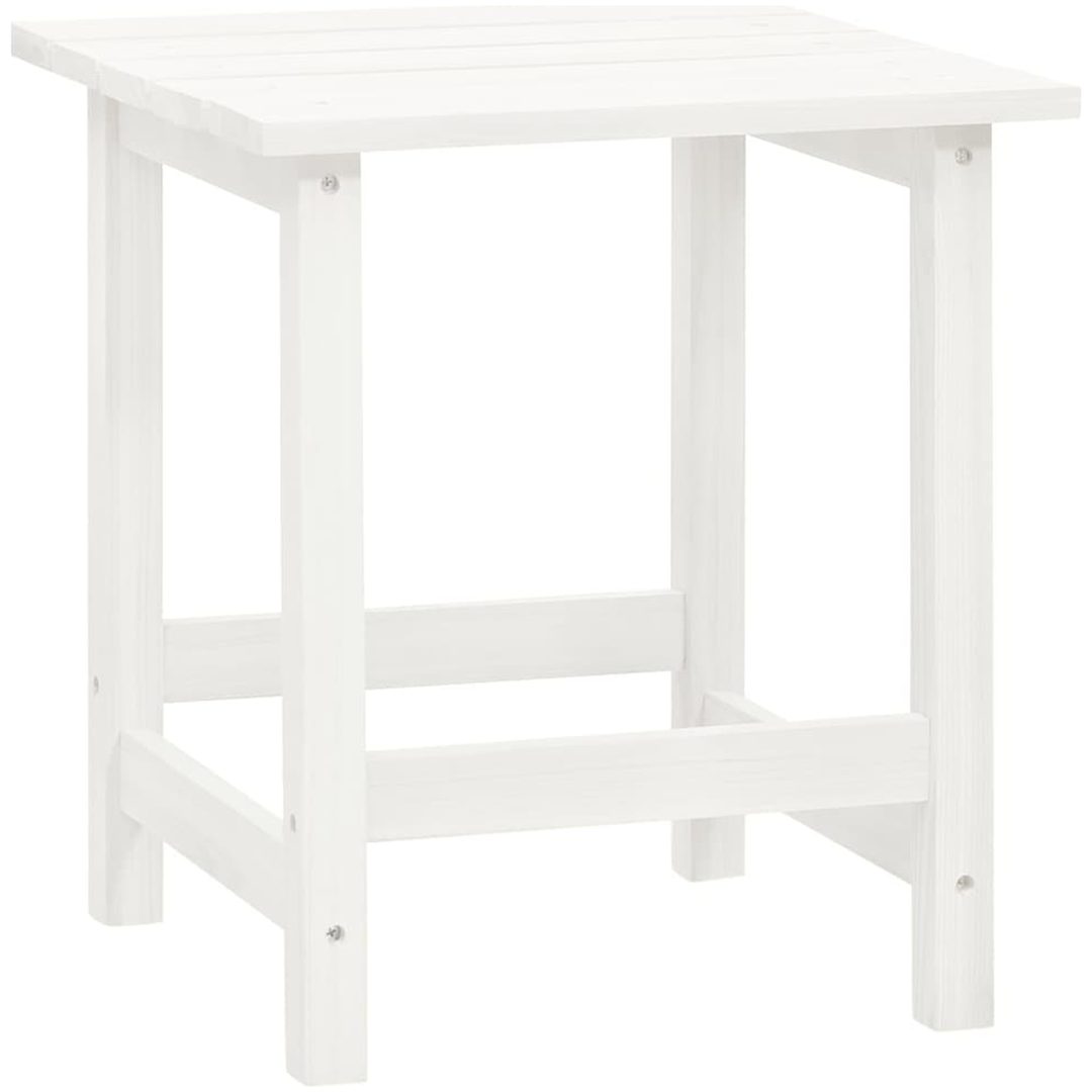 Adirondackstol med bord massivt granträ vit vidaXL – bild 8